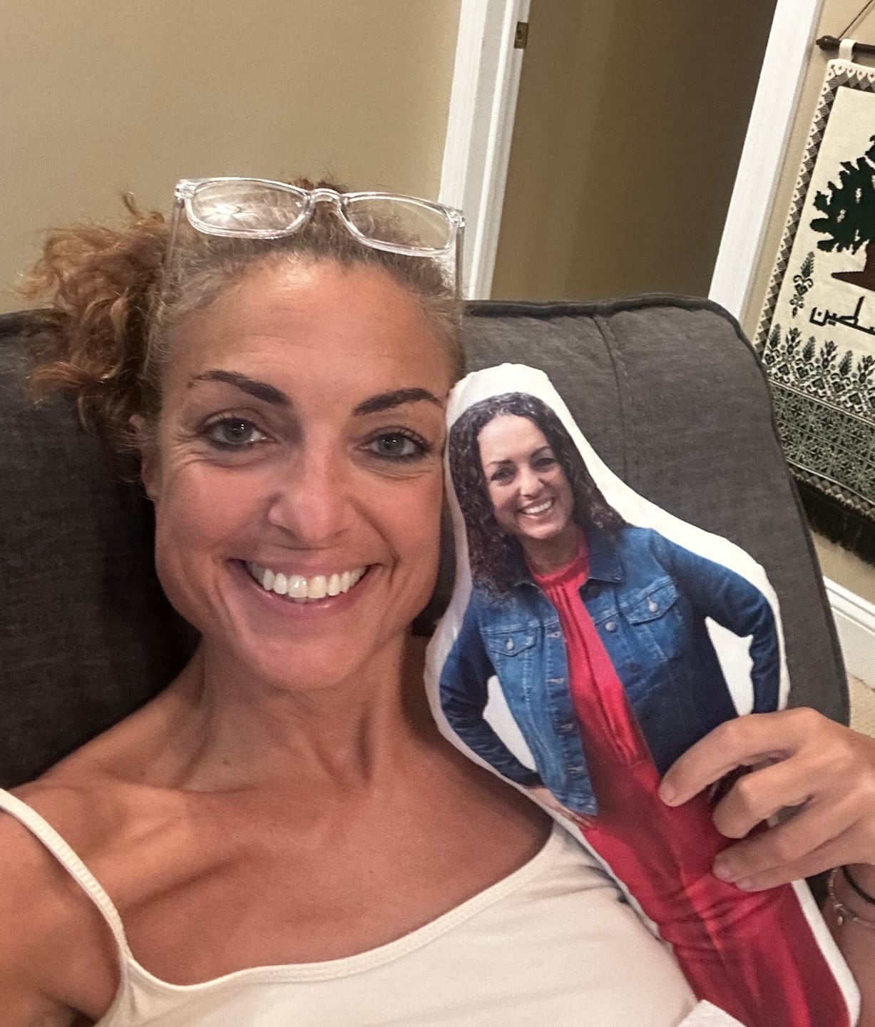 Customer photo review of Custom Shaped Pillow with Loved One Picture of Person/Pet Personalized 3d Photo Pillow