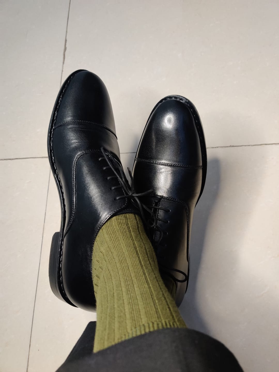 Customer photo review of Goodyear Welted - Cap Toe Oxfords - Black