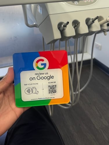 Customer photo review of Google Review NFC Plate +  QR Code