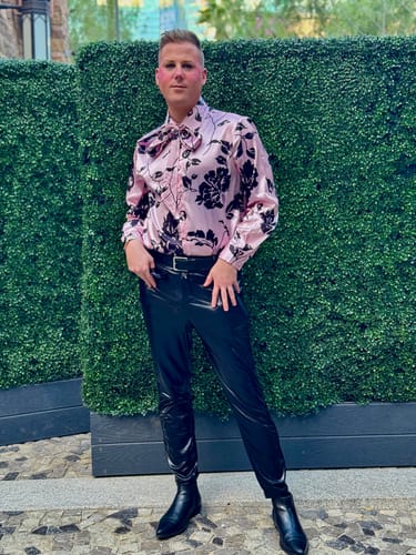 Customer photo review of Mens Sexy Skinny PU Leather Pants SKUI84286
