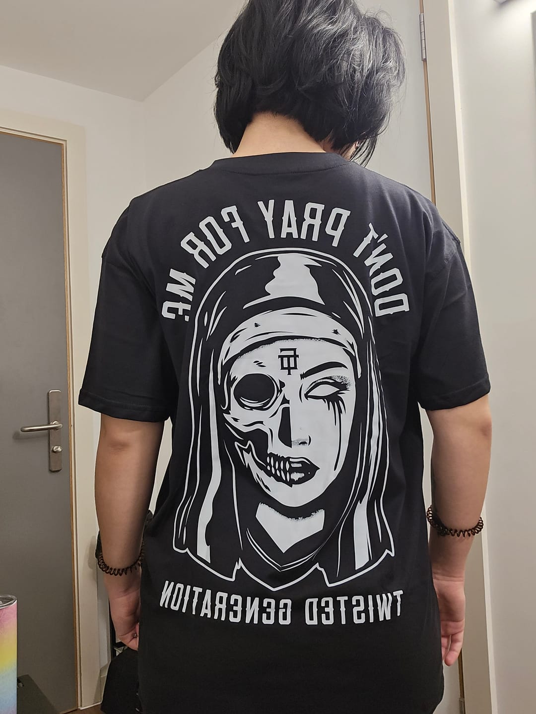 Customer photo review of Nun Oversized T-shirt - Don't Pray For Me
