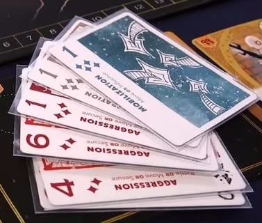 Customer photo review of Arcs: The Blighted Reach Expansion Card Sleeve Kit
