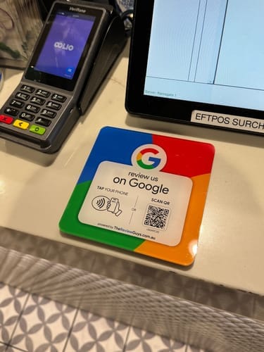 Customer photo review of Google Review NFC Plate +  QR Code