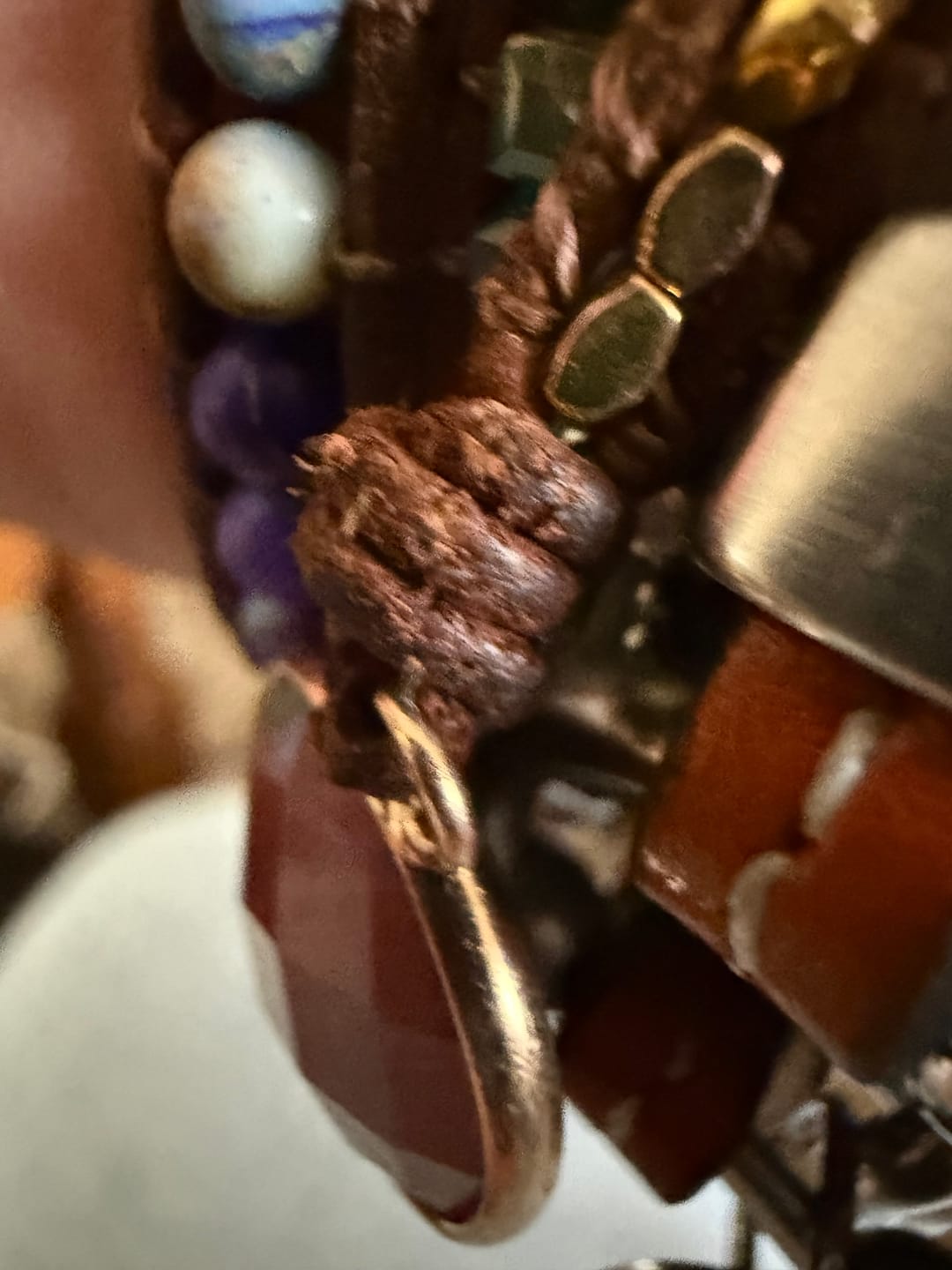 Customer photo review of Natural Rhodonite & Jasper Wrap Bracelet