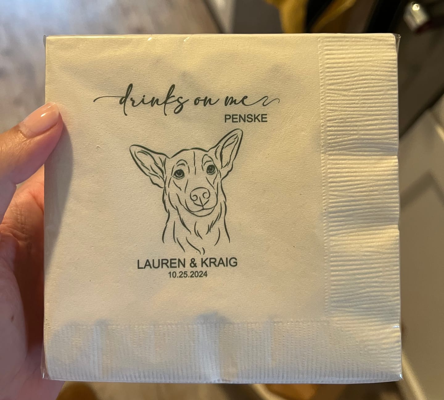 Customer photo review of Personalized 3-Ply Napkins