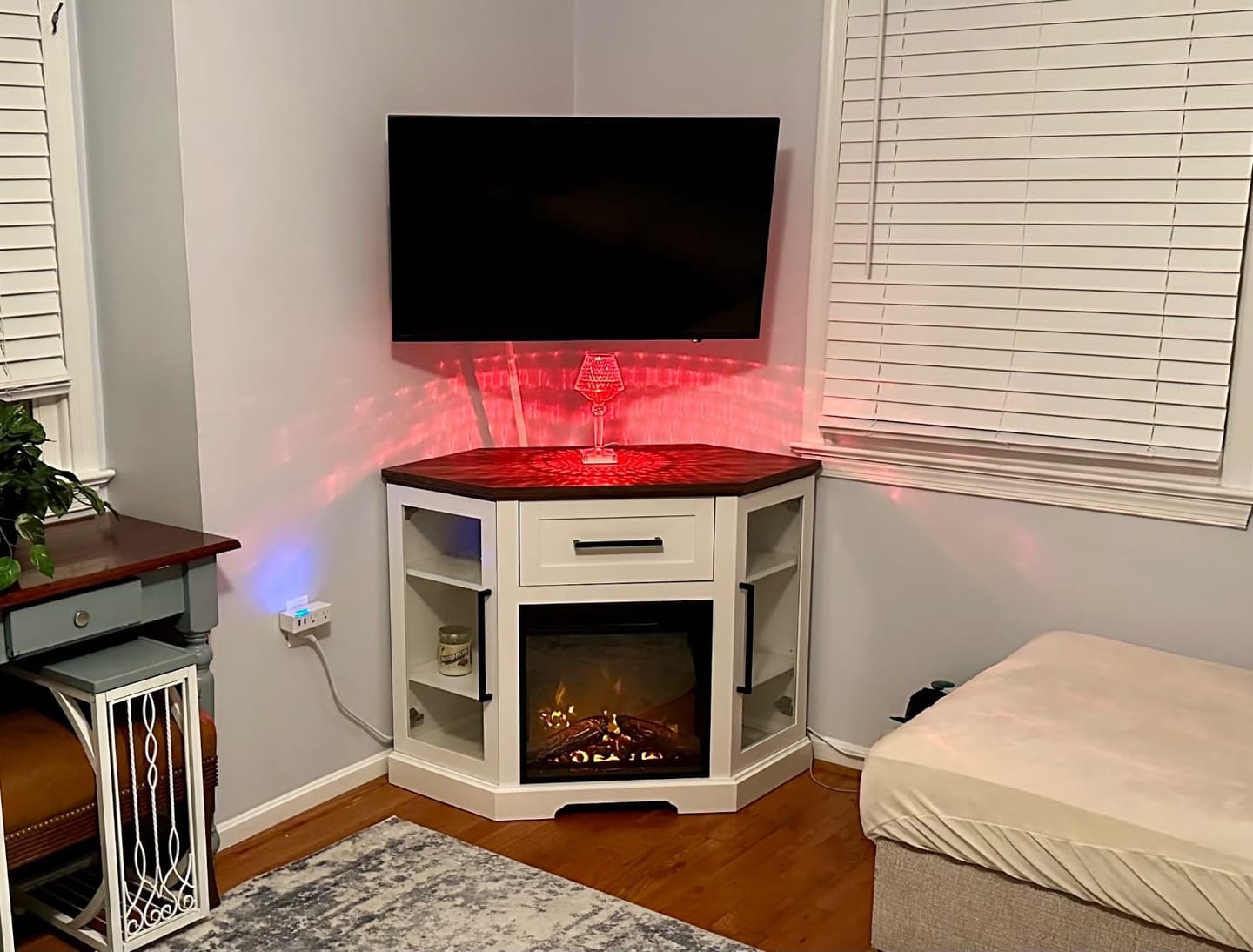 Customer photo review of Dale 43" Corner Fireplace TV Stand
