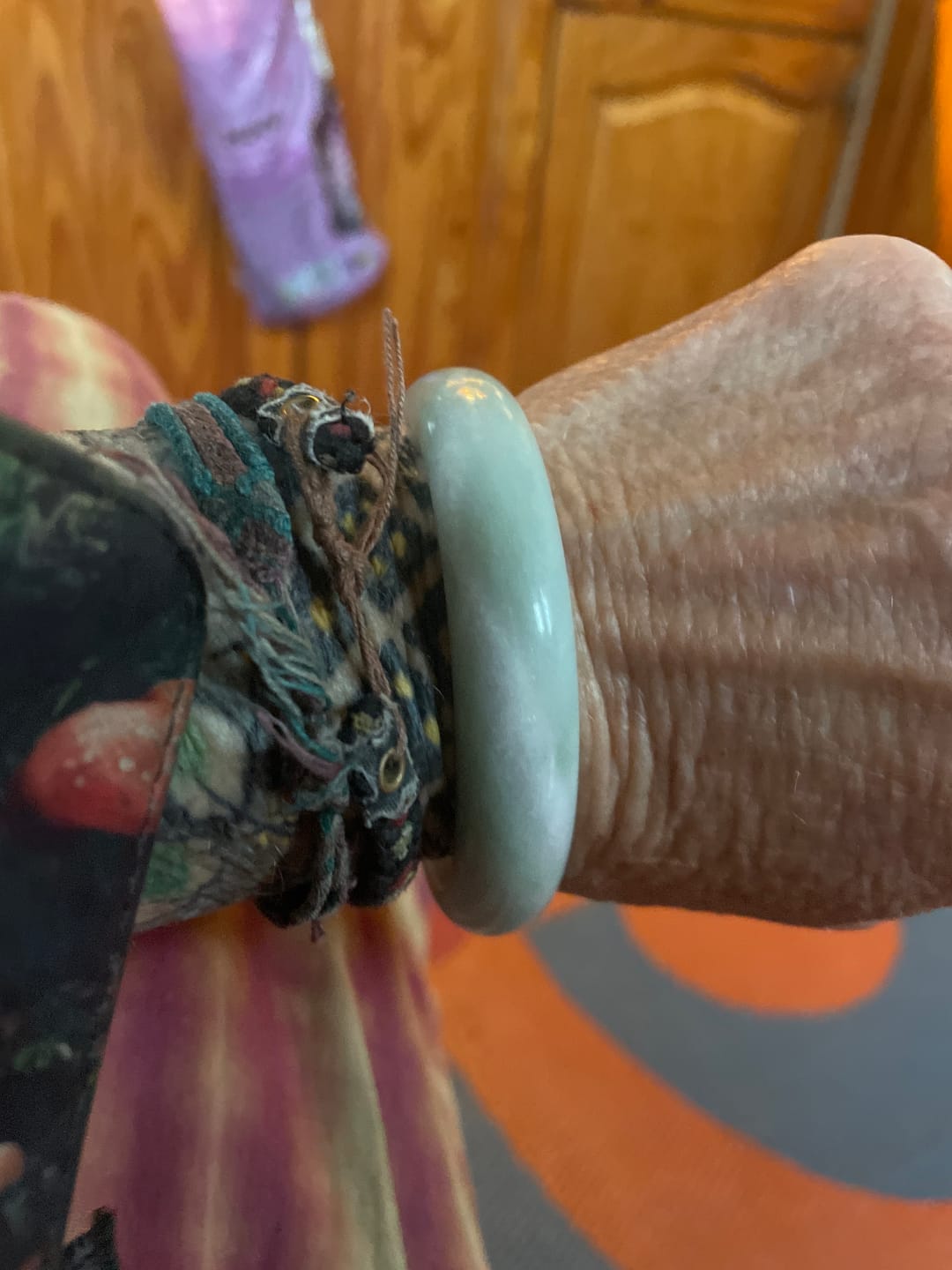 Customer photo review of Buddha Stones Red String Jade Luck Fortune Knot Braided Couple Bracelet