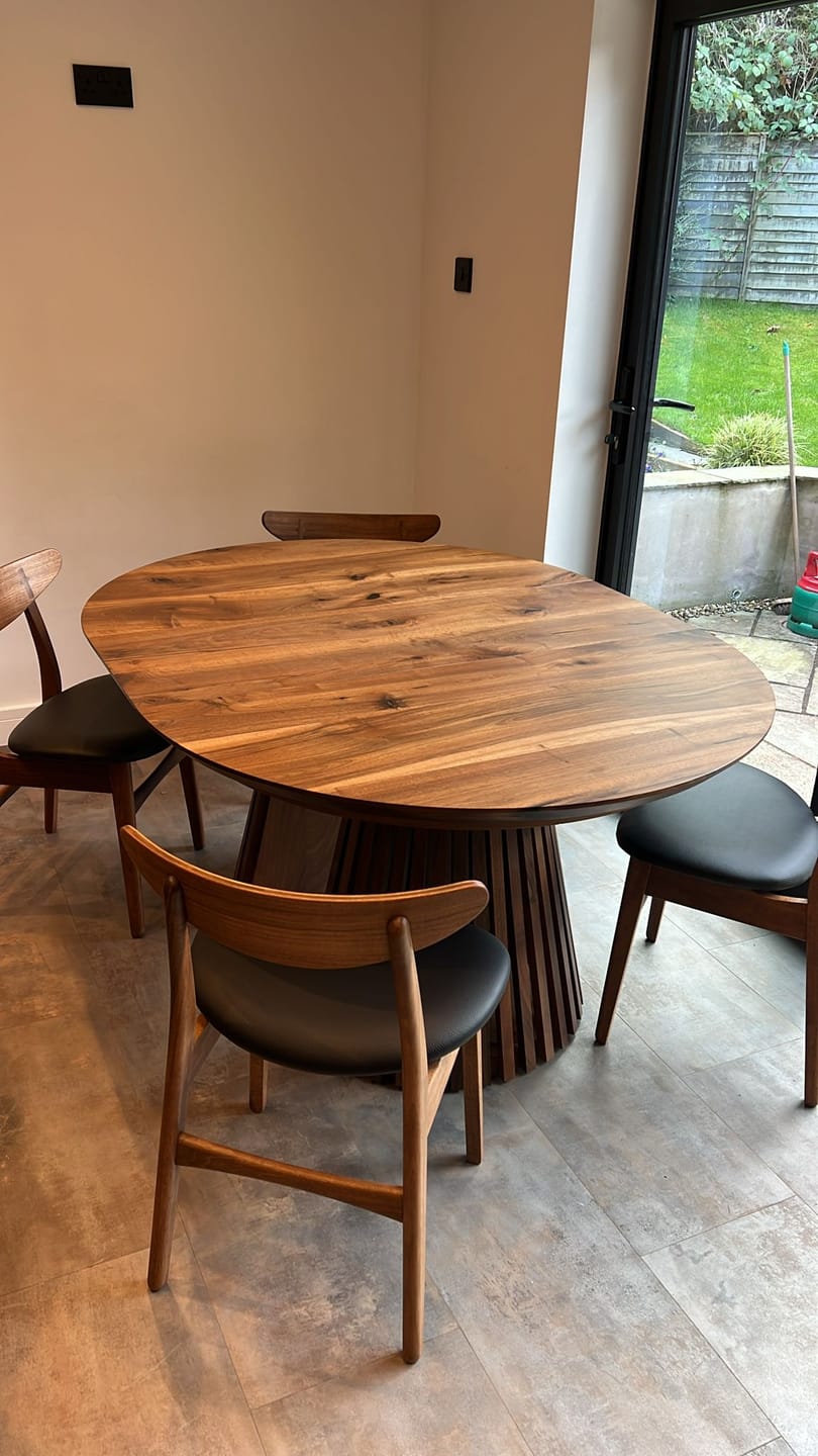 Customer photo review of Eva Walnut Dining Chair Leather