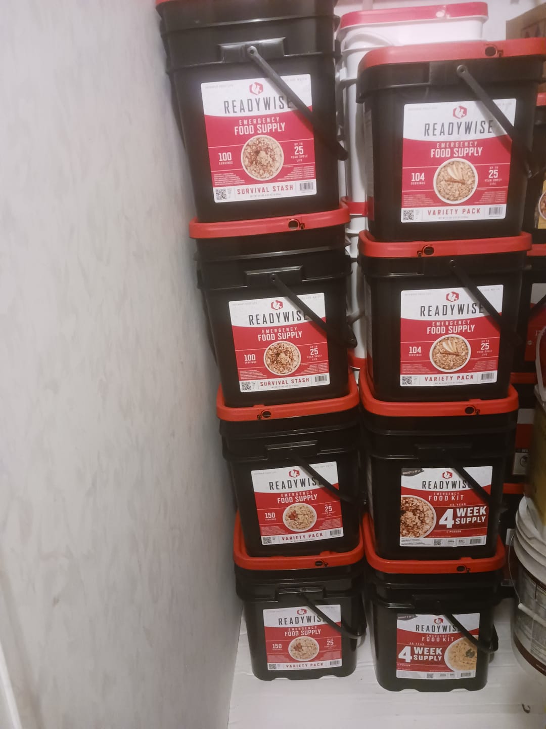 Customer photo review of 104 Serving Variety Pack Bucket BOGO New