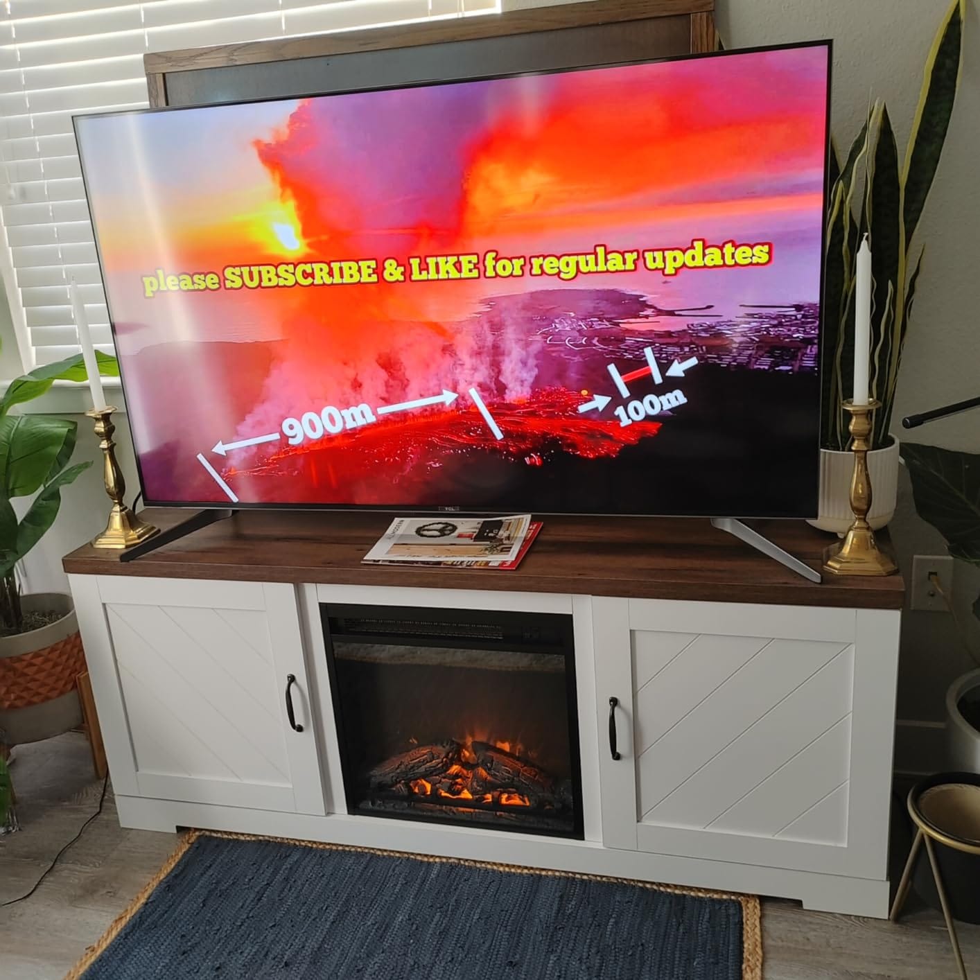 Customer photo review of Hilo 58" Rustic Fireplace TV Stand
