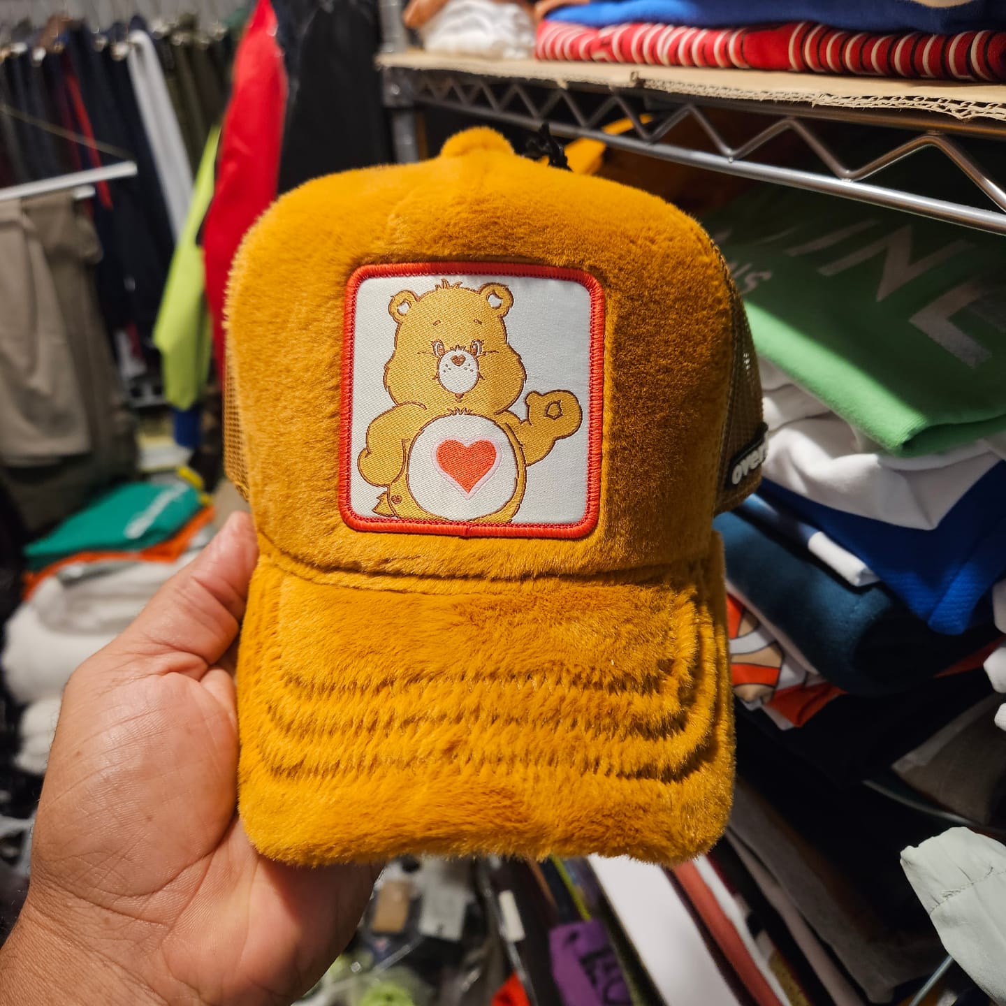 Customer photo review of OVERLORD X Care bears:  Tender Heart Bear Trucker Cap