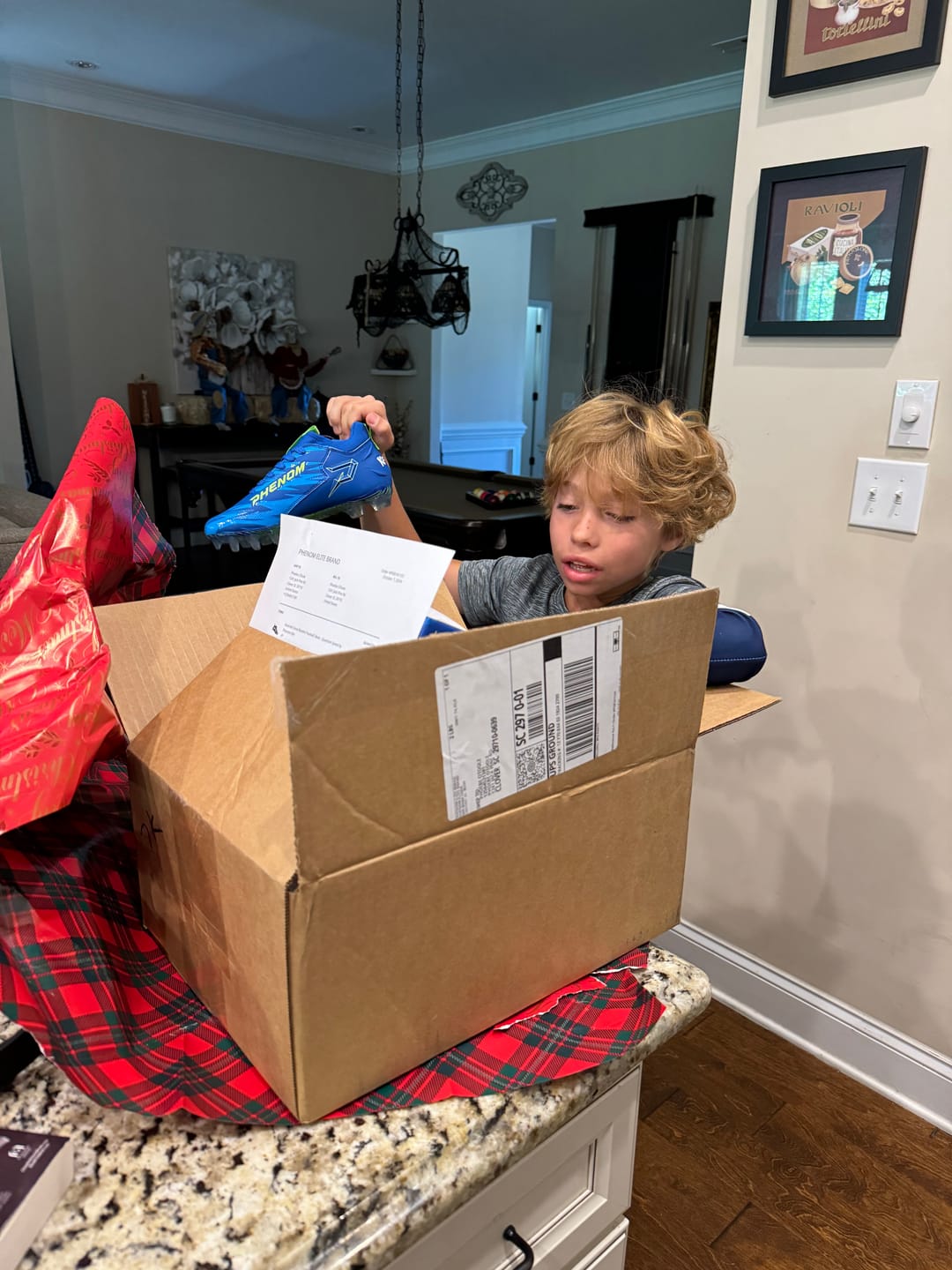 Customer photo review of Kool-Aid 'Great Bluedini' Football Cleats - Quantum Speed by Phenom Elite