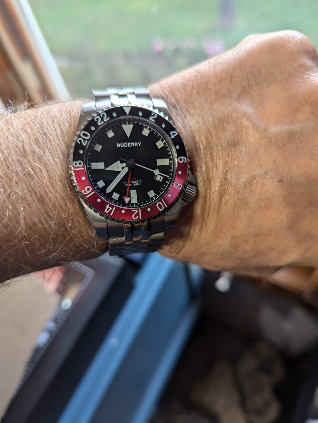 Customer photo review of ADMIRAL GMT - 200M Waterproof Titanium Automatic Diver Watch | Black