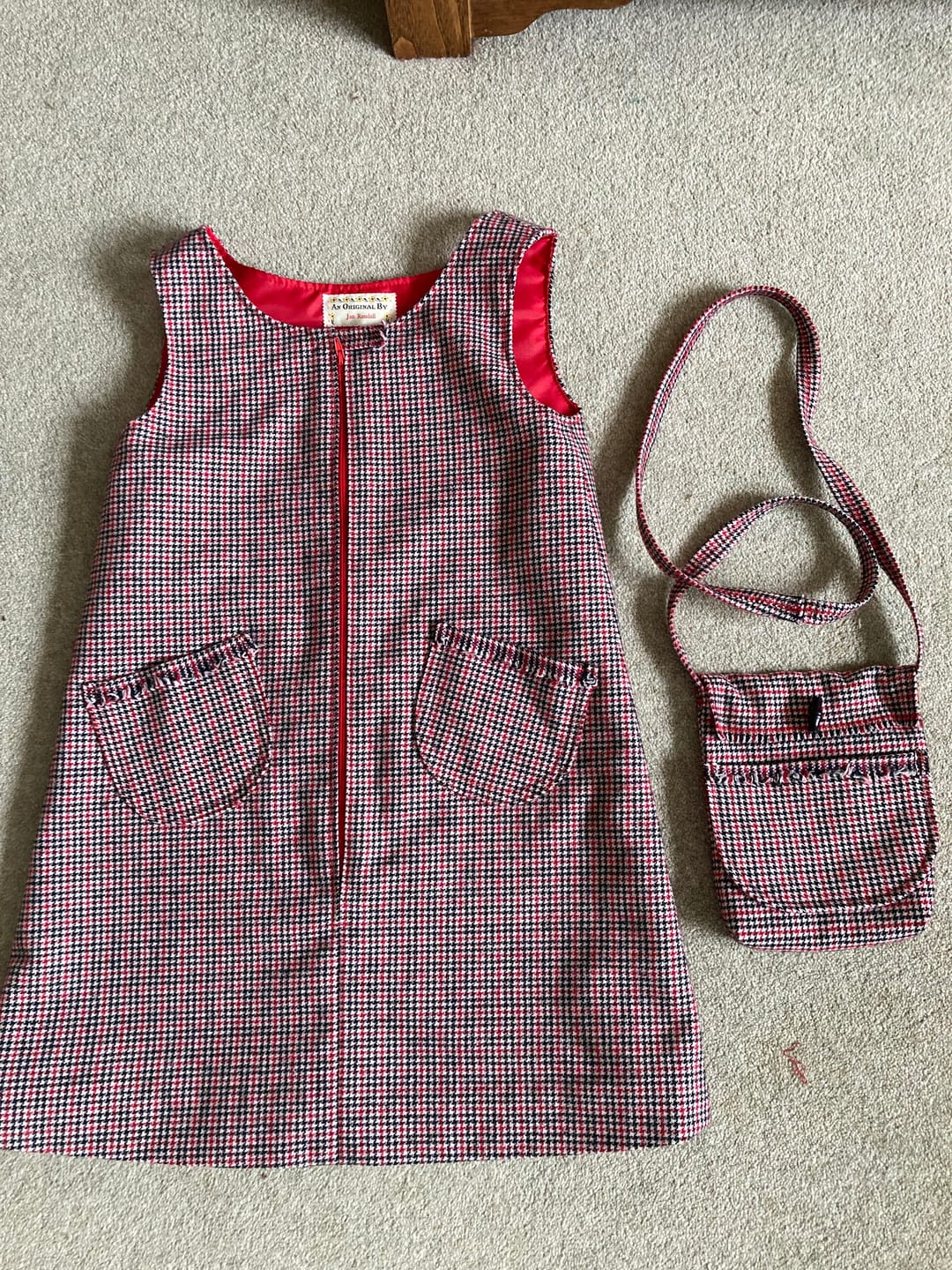 Customer photo review of Red Dogtooth Check Wool Blend Fabric