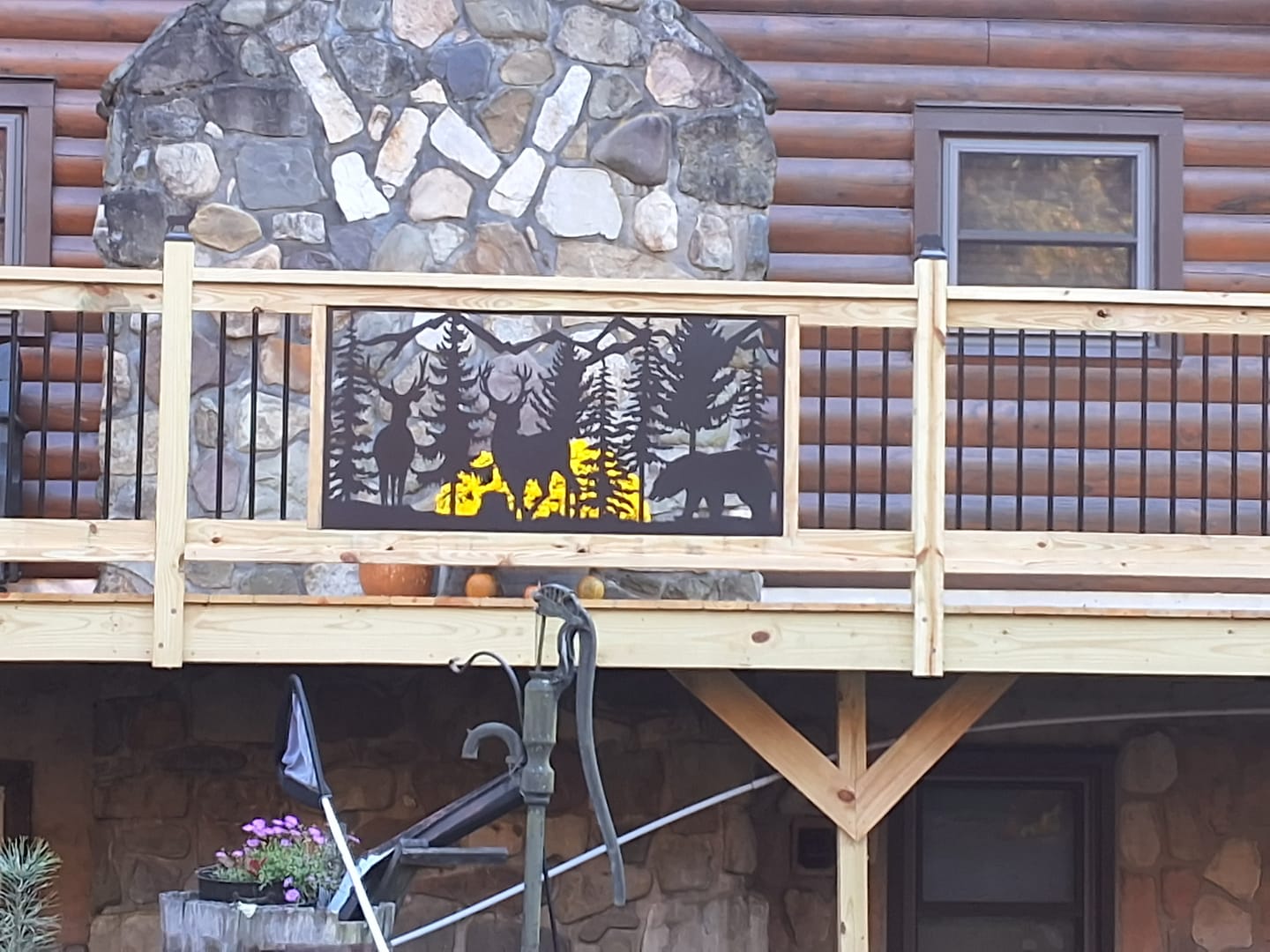 Customer photo review of Deer and Bear Wildlife Landscape Railing Panel Insert