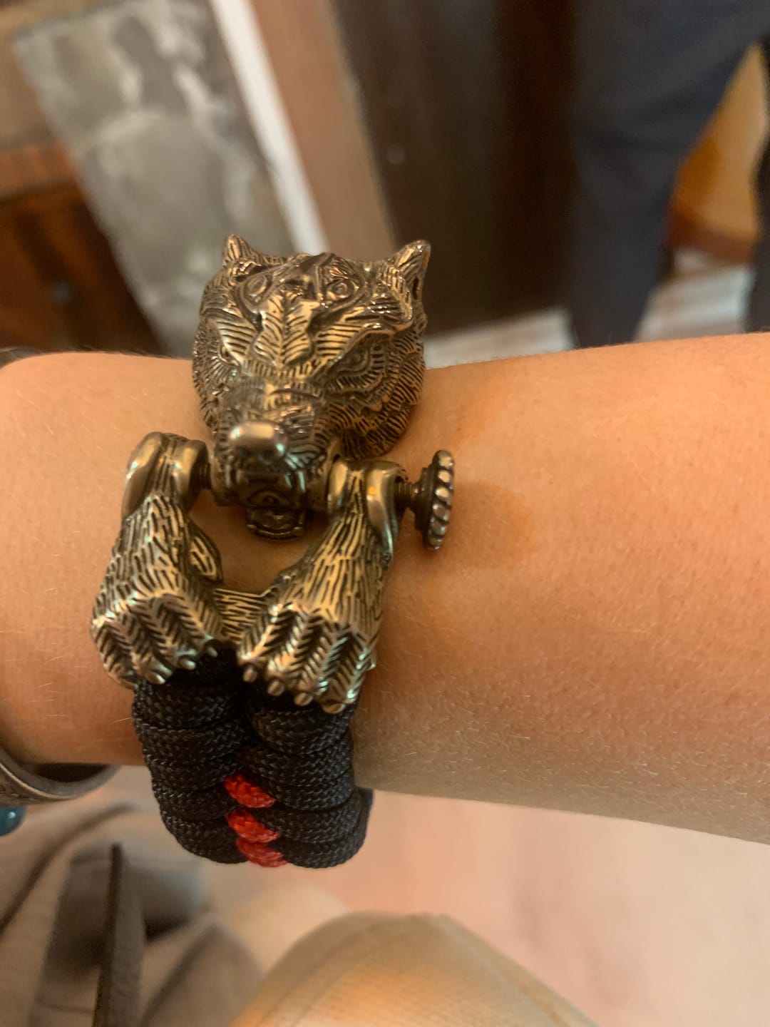 Customer photo review of Warrior Wolf Paracord Bracelet