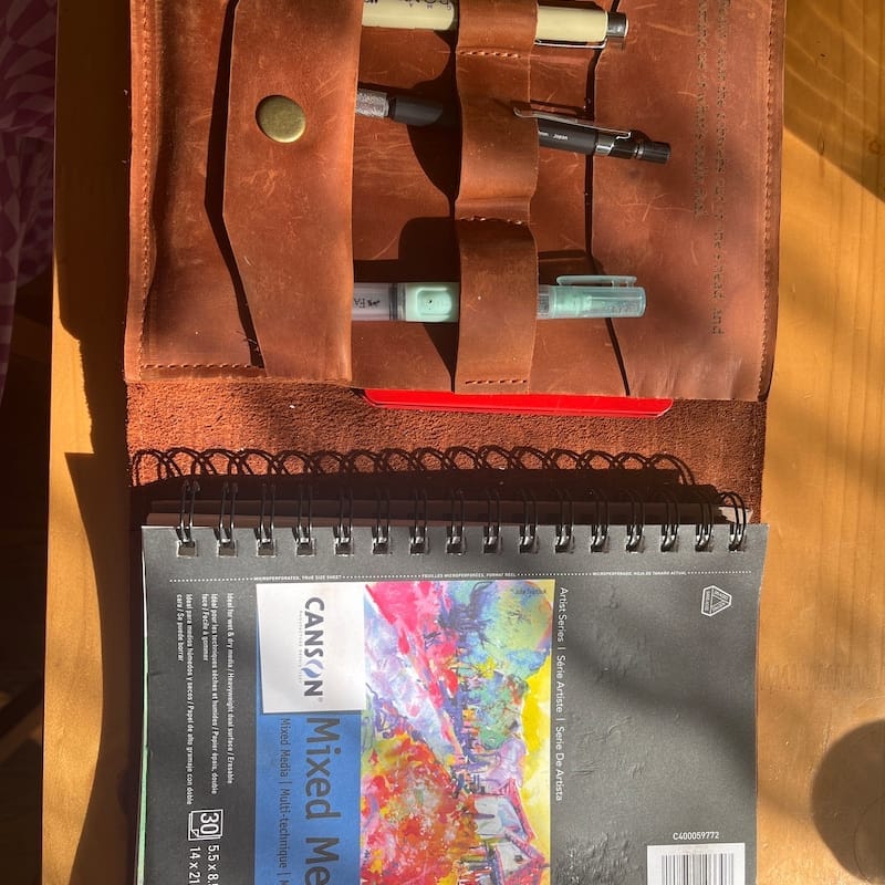 Customer photo review of Leather Custom Sketchbook