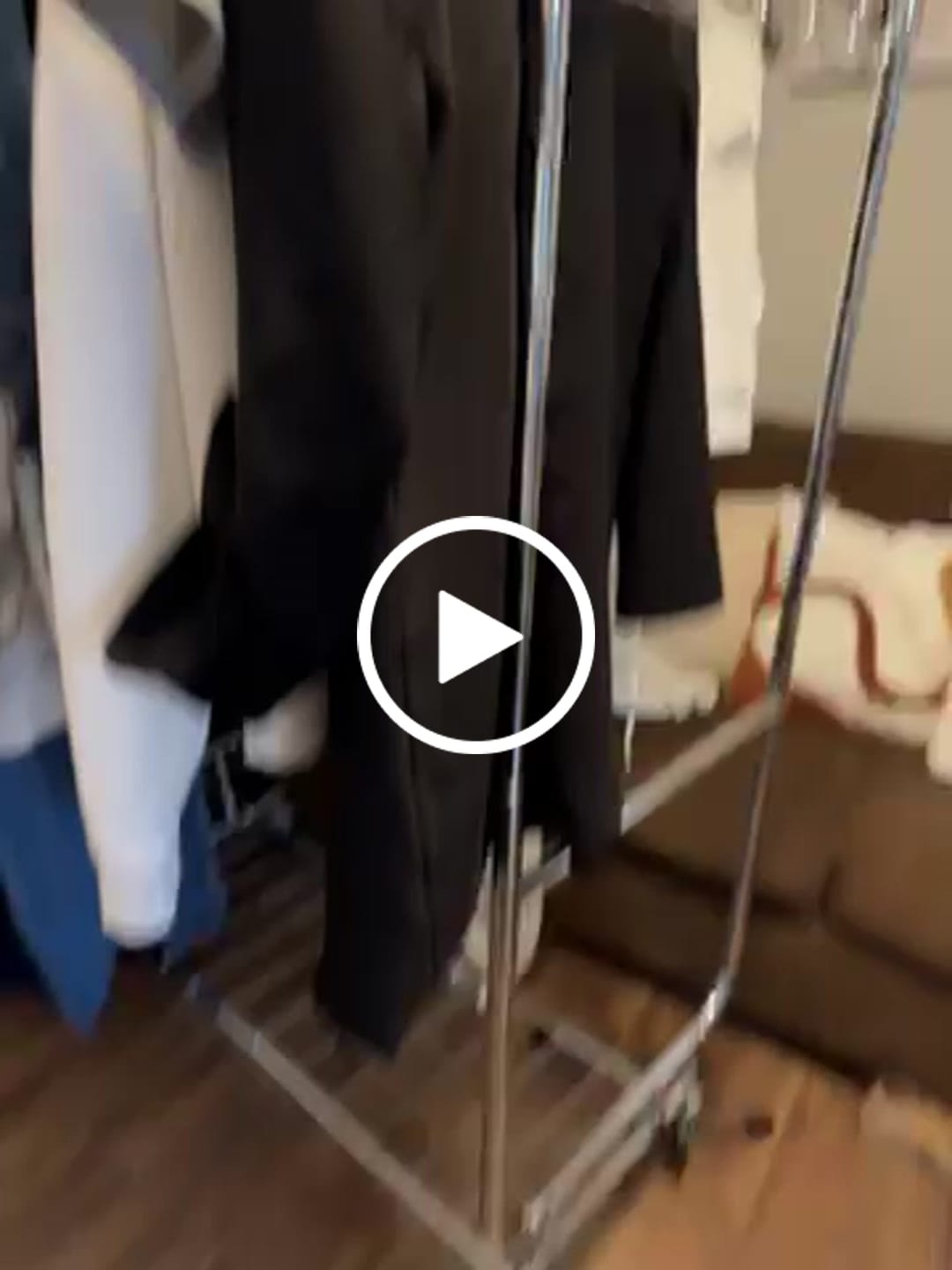 Customer video review of Raybee 75"W x 68"H Double Rolling Clothes Rack with Wheels,630LBS Heavy-Duty Commercial Garment Rack, For Bedroom