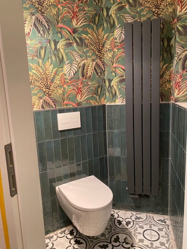 Customer photo review of SONNI Flach Heizkörper Paneelheizkörper Wandheizung Mittelanschluss 1600*308mm Anthrazit ohne/mit Mutiblock