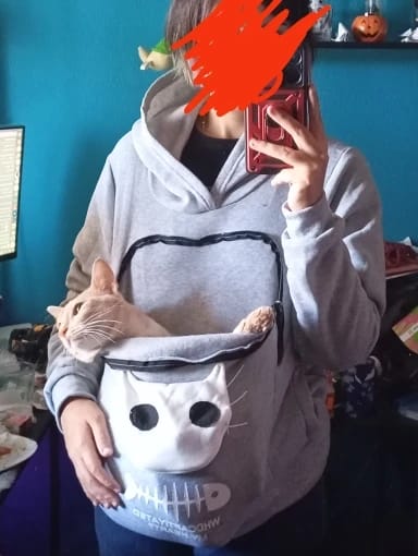 Customer photo review of Pawsome Cat Pocket Hoodie