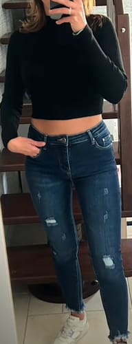 Customer photo review of Maglione crop leggermente brillantinato