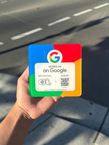 Customer photo review of Google Review NFC Plate +  QR Code
