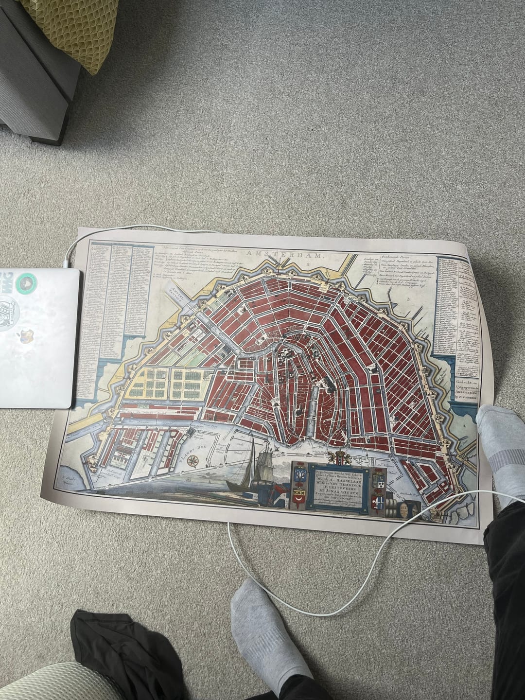 Customer photo review of Old Map of Amsterdam in 1766 by Frederik Willem Greebe - The Amstel, The Oude Church, Nieuwevaart, Royal Palace, Lastage