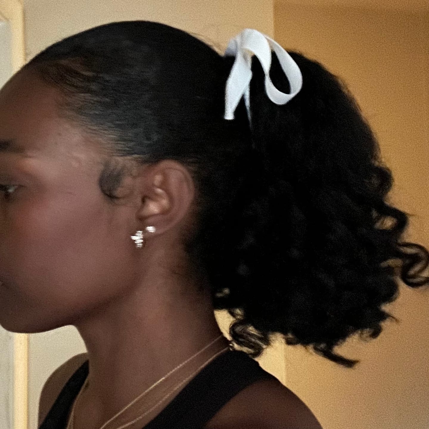 Customer photo review of Freetress Equal Drawstring Ponytail NATURAL GIRL (MED ROD)