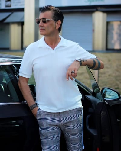 Customer photo review of Mens Slim Short Sleeve Shirt SKUJ09885