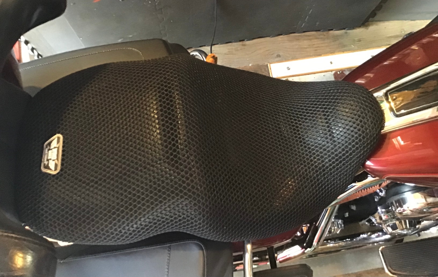 Wind Rider mesh seat cover on a Harley Davidson Electra Glide Classic