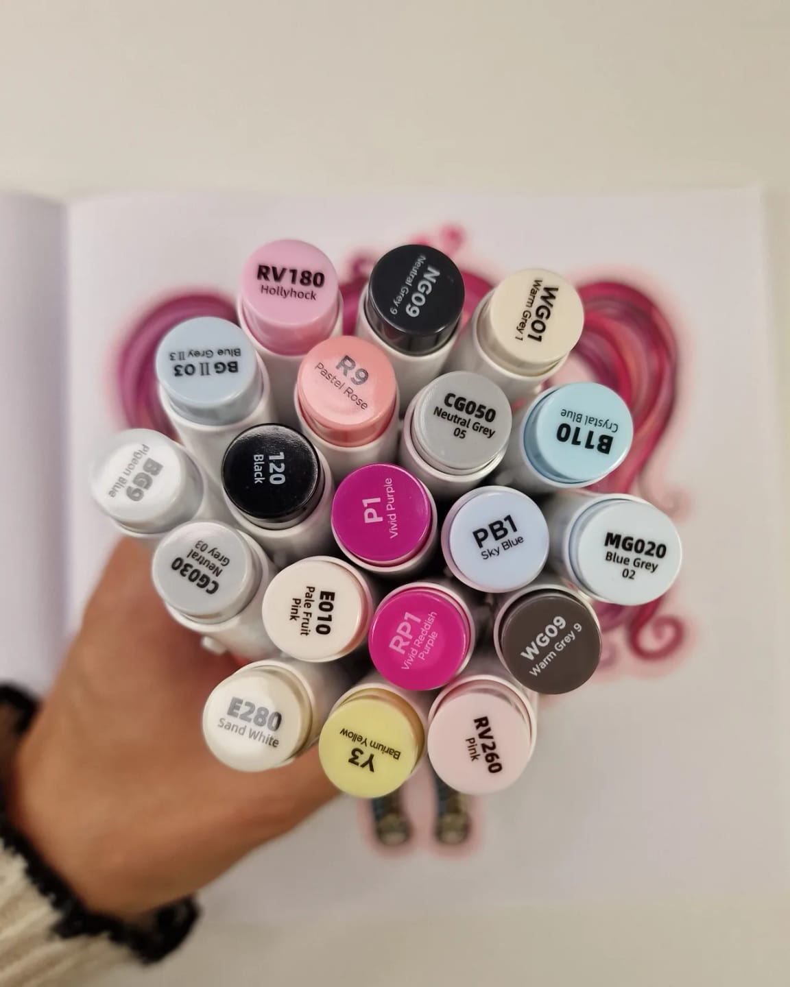 Customer photo review of Ohuhu Honolulu RV260 / R22 Individual Marker, Brush & Chisel