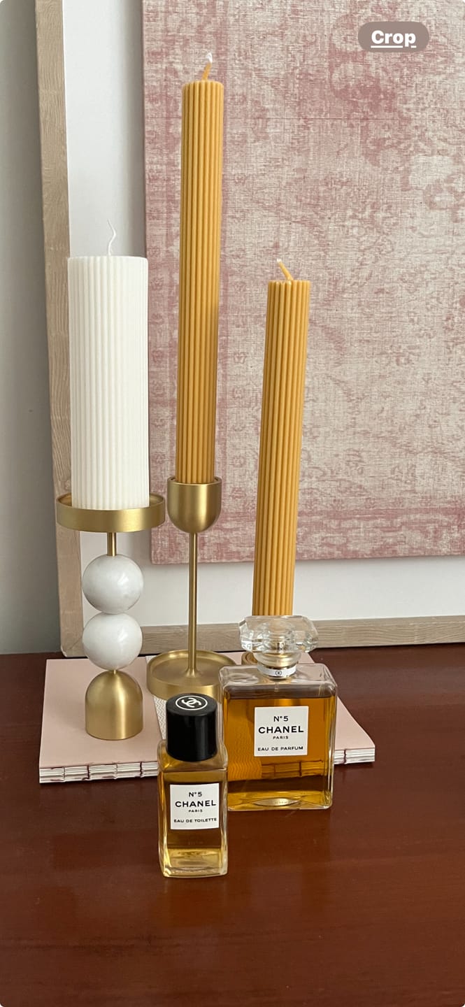 Customer photo review of Beaded Fountain Brass Candle Holder - White Large