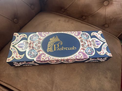 Customer photo review of Pashtush Mens Jamawar Stole, Faux Pashmina, Black