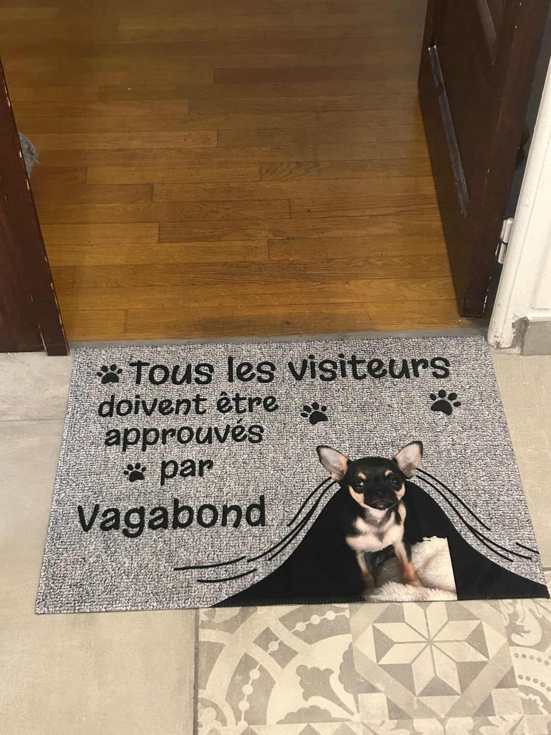 Customer photo review of Visiteur approuvé - Paillasson personnalisé