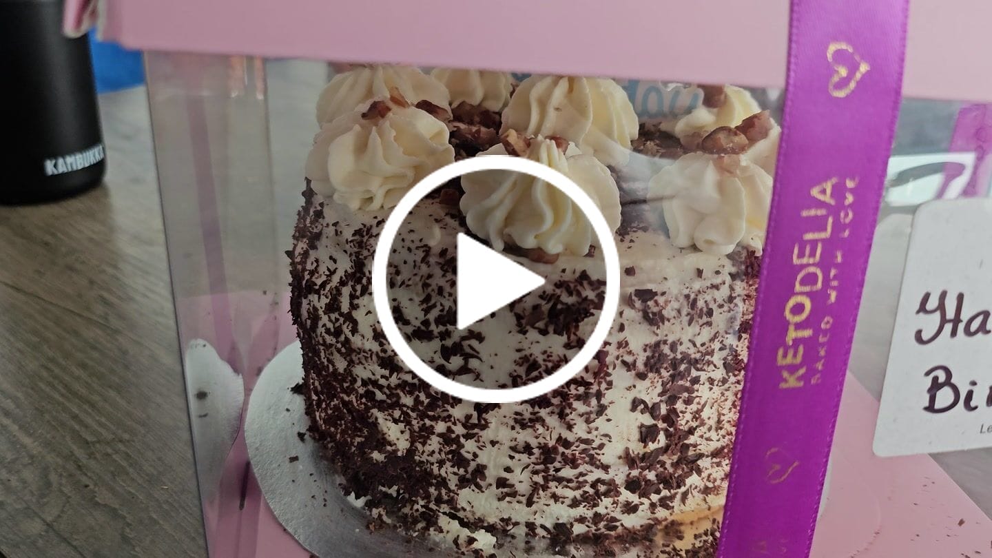 Customer video review of Keto Buttercream Pecan Bliss Chaffle Cake