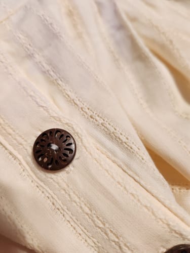 Customer photo review of Pure Cotton Beige 1940s V-Neck Floral Dress