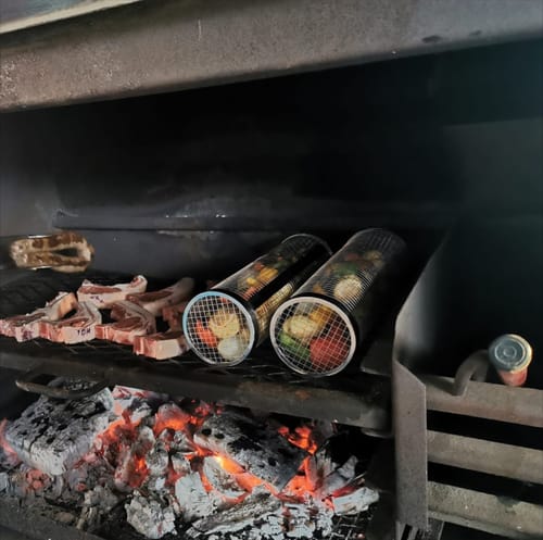 Customer photo review of Rolling Braai Basket