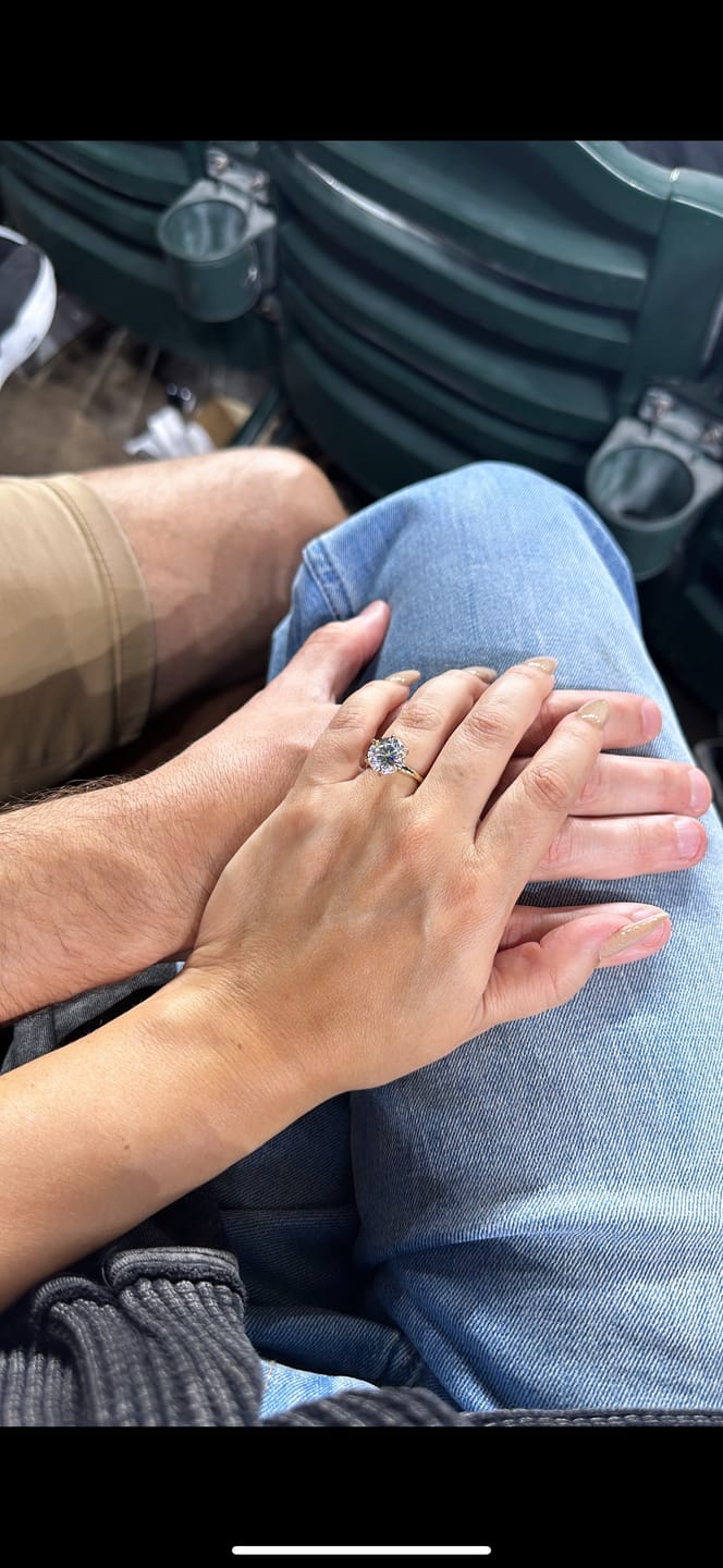 Customer photo review of Rose | Round Moissanite Engagement Ring