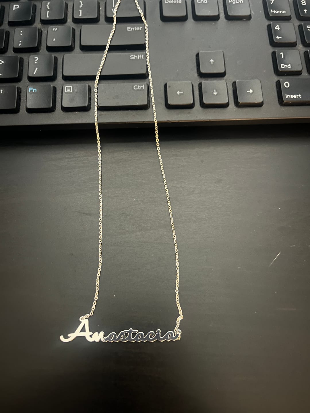 Customer photo review of Script Name Necklace