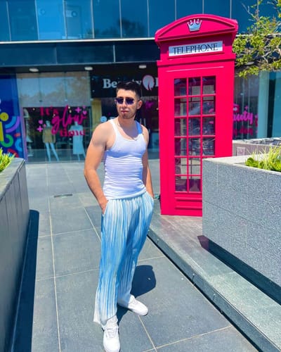 Customer photo review of Mens Gradient Color Tie-dye Loose Pants SKUI40475