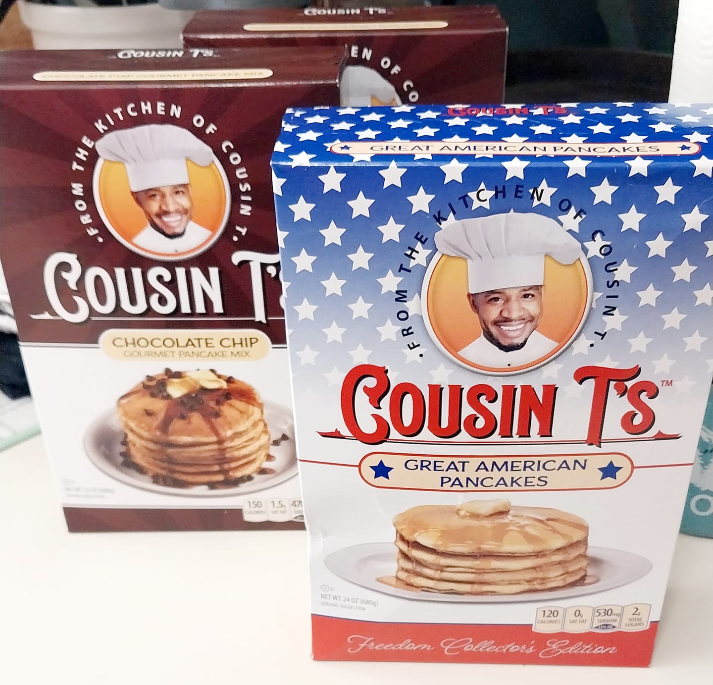 Customer photo review of Cousin T's Gourmet Chocolate Chip Gourmet Pancake Mix