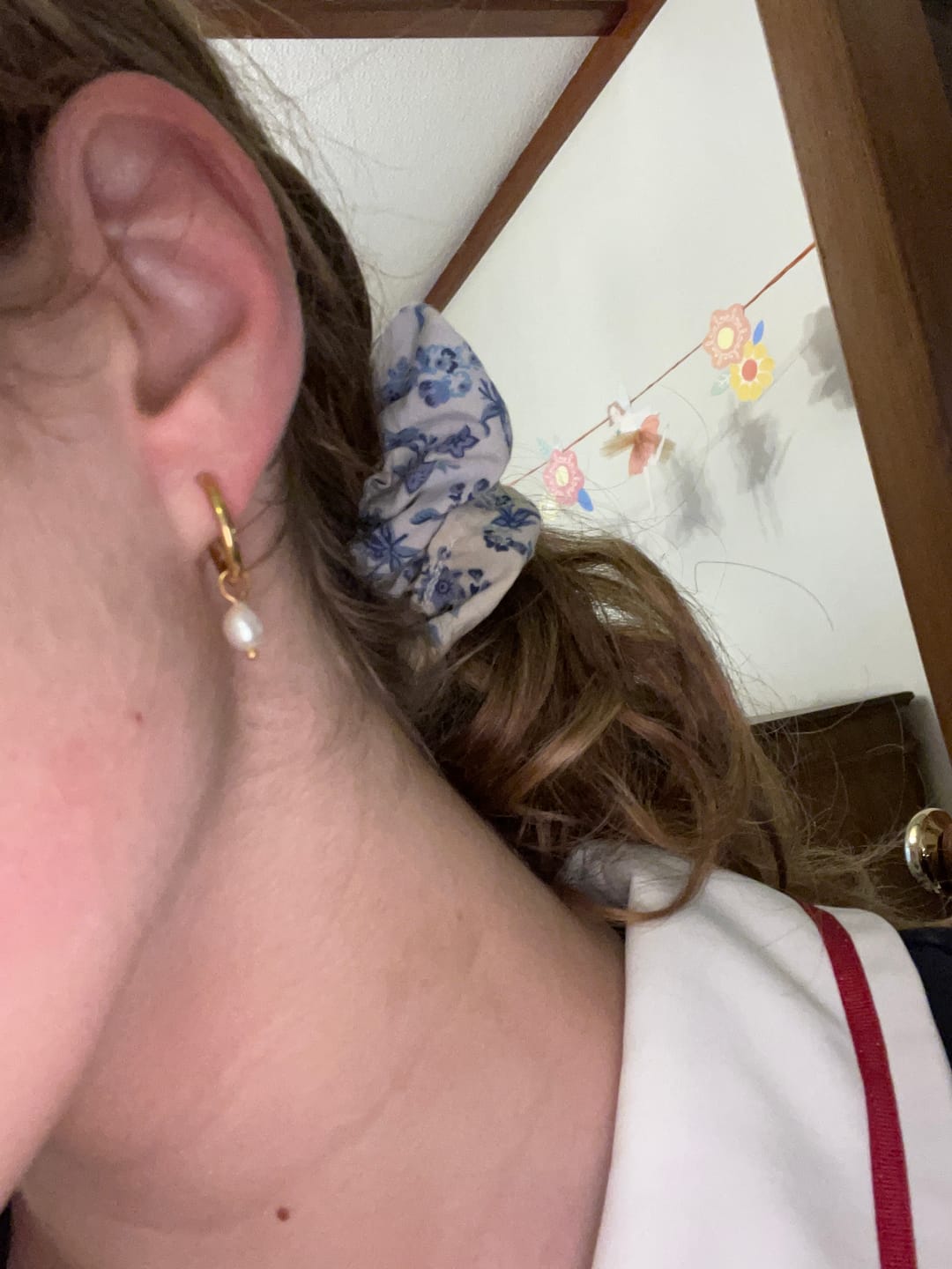 Customer photo review of Freshwater Pearl Bella Hoop Earrings