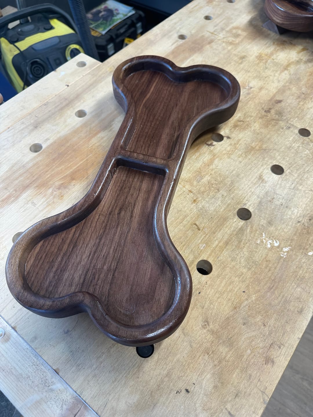 Customer photo review of Two Pocket Dog Bone Tray Acrylic Router Template