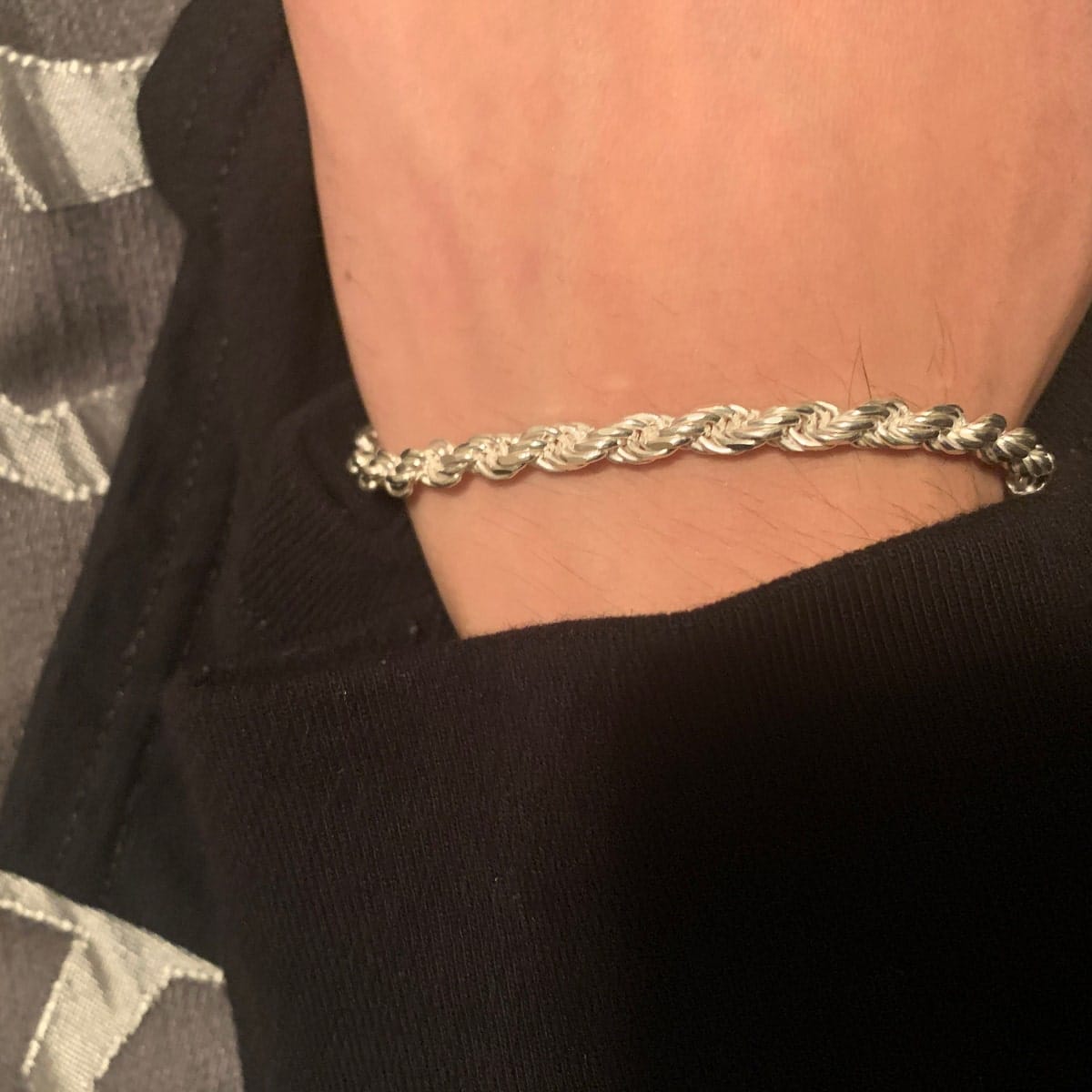 Customer photo review of Pulsera Rope de Plata ley 950 21cm