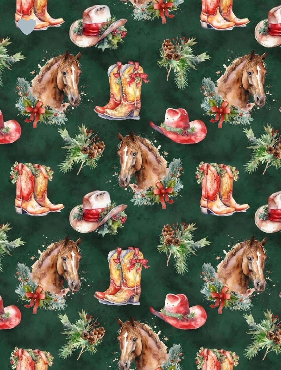 Customer photo review of A Western Horse Christmas Fabric
