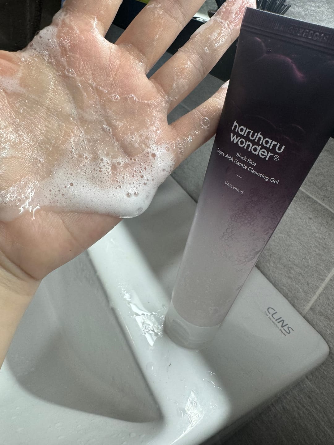 Customer photo review of BLACK RICE triple AHA gentle cleansing gel unscented 100ml