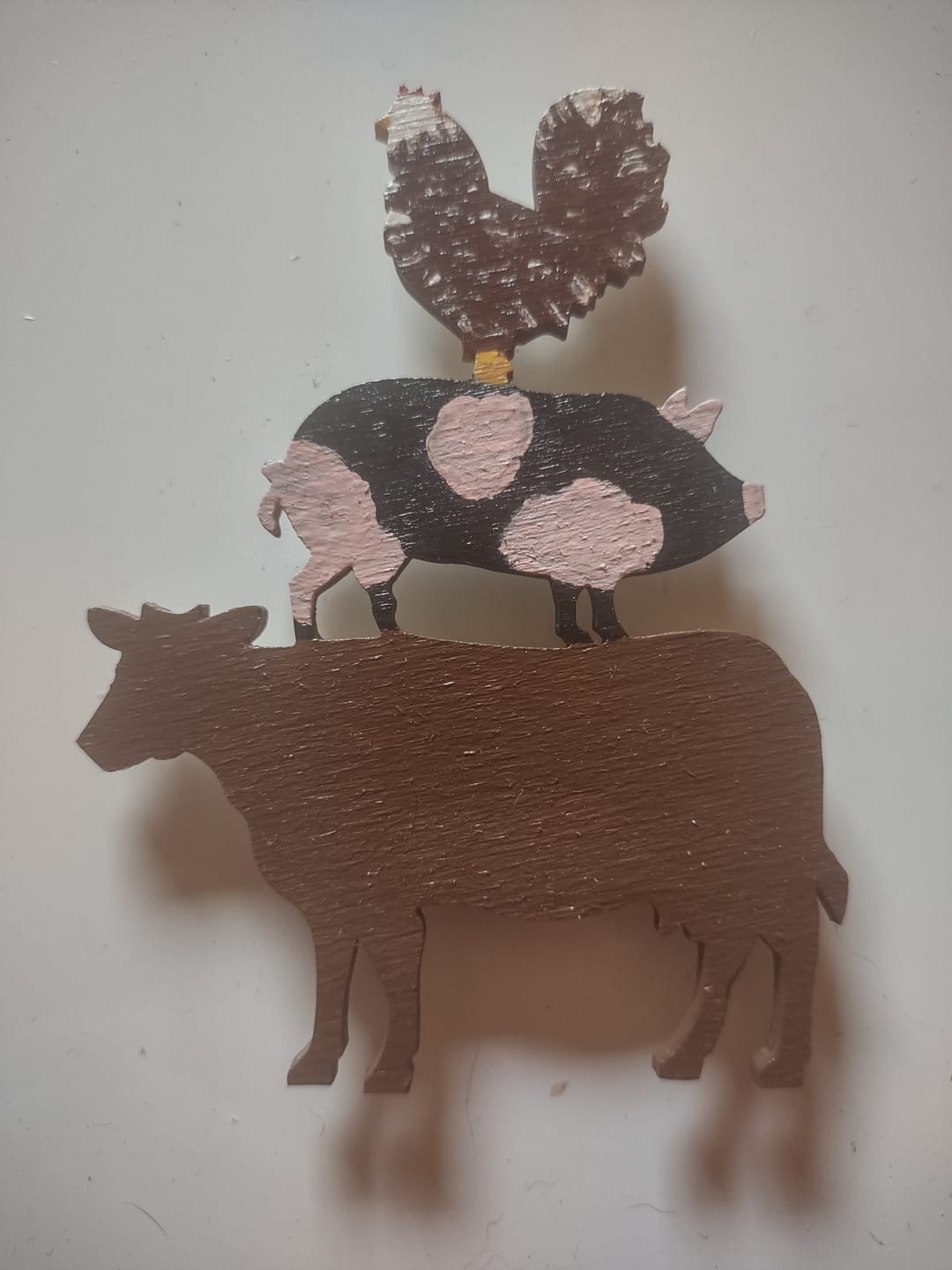 Customer photo review of Unfinished Wood Cow Chicken Shape - Craft - up to 36" DIY