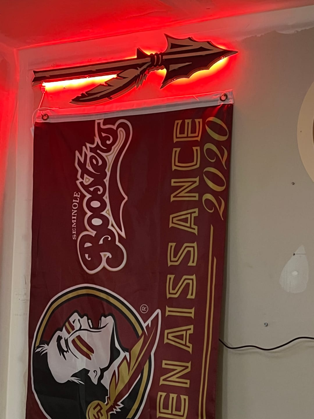Customer photo review of Florida State Burning Spear 3D Vintage Metal Wall Art