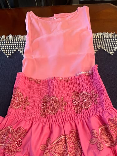 Customer photo review of Colorful patchwork pleated skirt