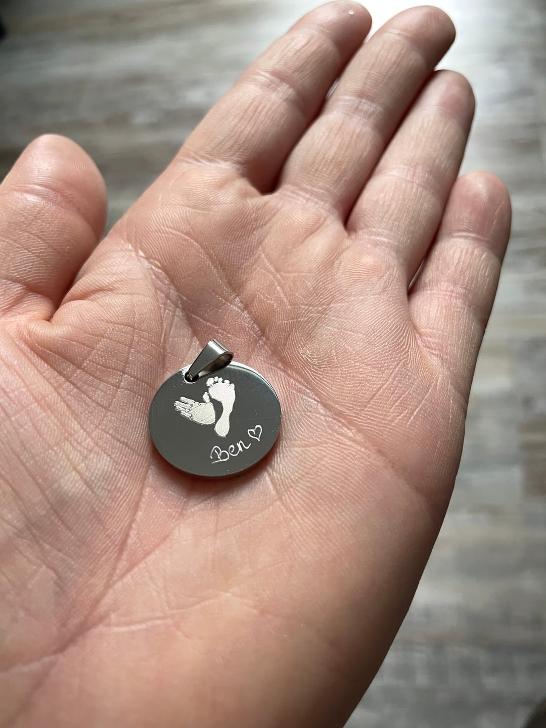 Customer photo review of Anhänger “First Steps” klein mit 2 Abdrücken